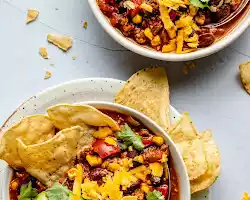 Turkey chili with a side of brown rice